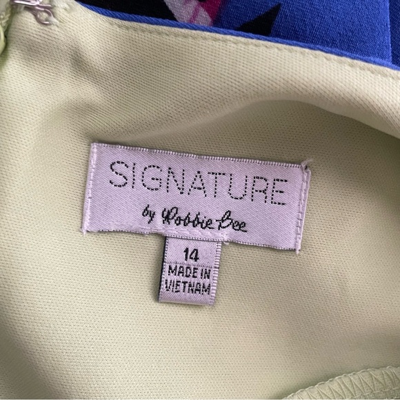 Vintage Signature By Robbie Bee Funky Geometric Neon Printed Midi Dress Size 14 - Picture 9 of 9